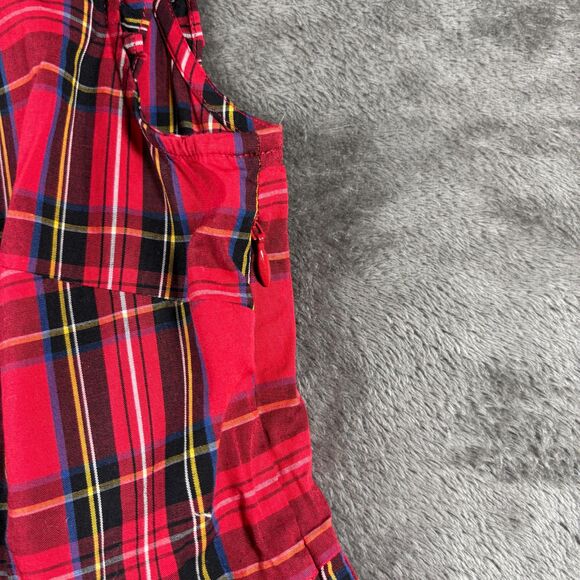 J. Crew NWT Tartan Plaid Midi Dress Ruffled Tiered Pockets Preppy Red Sz 0 I102 - Picture 5 of 14